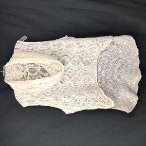 VTG FREE PEOPLE COWL NECK WHITE VEST